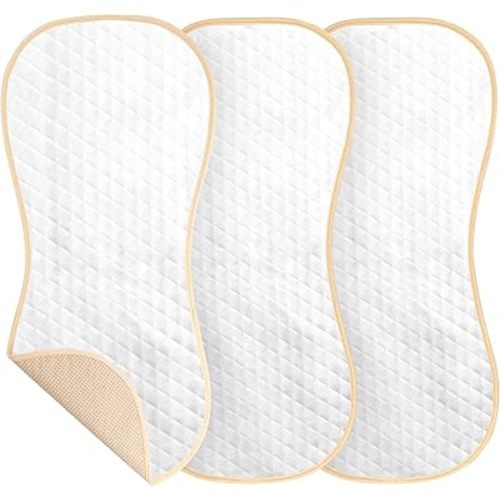 Waterproof Baby Changing Pad - Reusable Washable Changing Table Pad, Silicone & Peanut Changer Design, Includes Waterproof Changing Pad Cover & Liners (White, 13x29 Inch (Pack of 3))