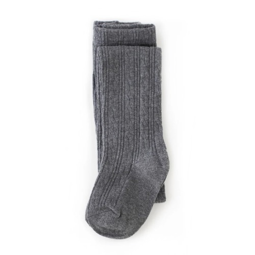 Charcoal Gray Cable Knit Tights