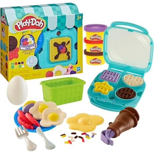 Play-Doh Crazy Waffle Cafe Playset, 8 Play Kitchen Accessories, Kids Arts & Crafts 3+