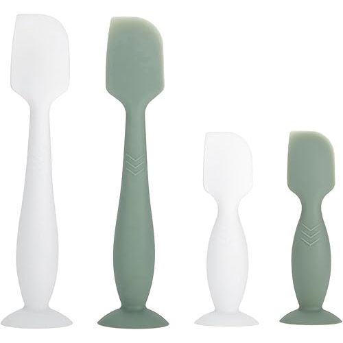 Baby Diaper Cream Spatula Applicator, 4 Pack Baby Butt Spatula Diaper Rash Cream Applicator for Butt Paste Diaper Cream, Newborn Baby Essentials, 2 Large and 2 Mini Sizes (green, white)