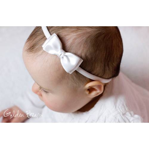 Baby Headbands, Hair bands, Headband, Flower Girl Headband, Newborn Headbands, Girl Headbands, Olivia Satin Bow, Golden Beam