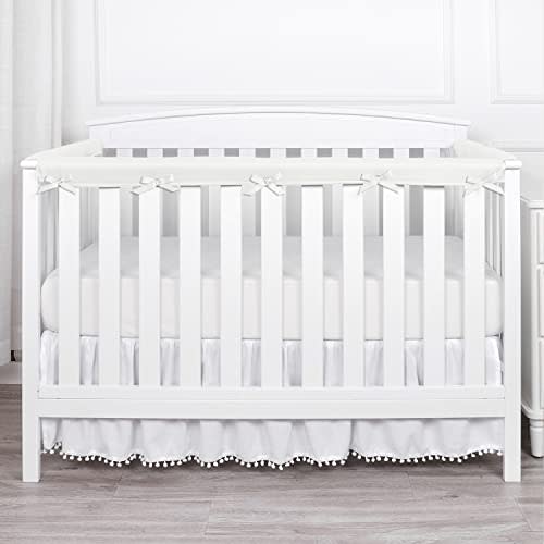 Toddlers' Rail Liner Protecter - Children's Bed Guardrail Sets Teething Rail Cover for Full-Size(White) (3pc-03)