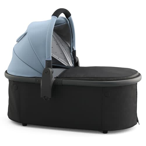 Mockingbird Bassinet - Compatible Single and Single-to-Double Strollers - Newborn Lie-Flat and Overnight Sleep Solution - Mattress, Sheet Included - Stone Blue