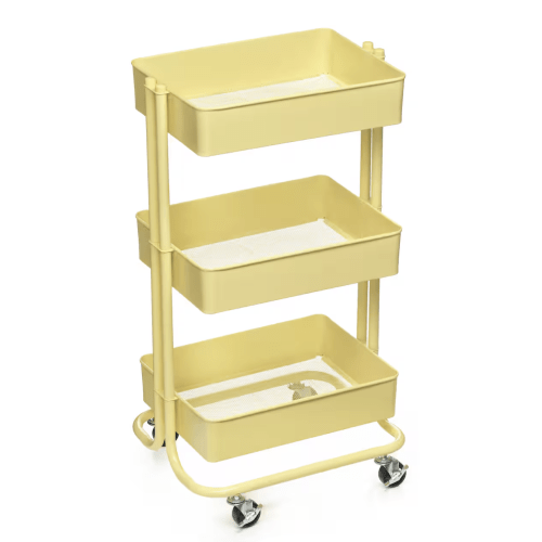 Yellow Lexington 3-Tier Rolling Cart by Simply Tidy®