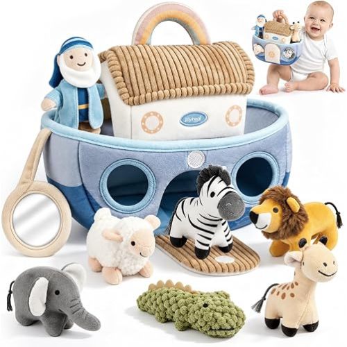 Joyreal Noah's Ark Baby Toys for 6-12 Months Boys & Girls Baptism Gifts