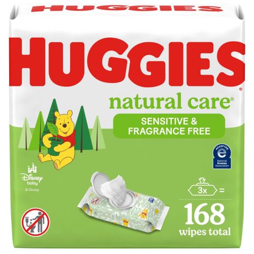 Huggies Natural Care, Sensitive & Fragrance Free Baby Wipes, 3 PK, 168 CT