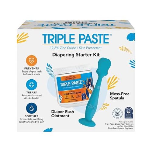 Triple Paste Diaper Rash Cream & Baby Spatula Bundle, 16 oz