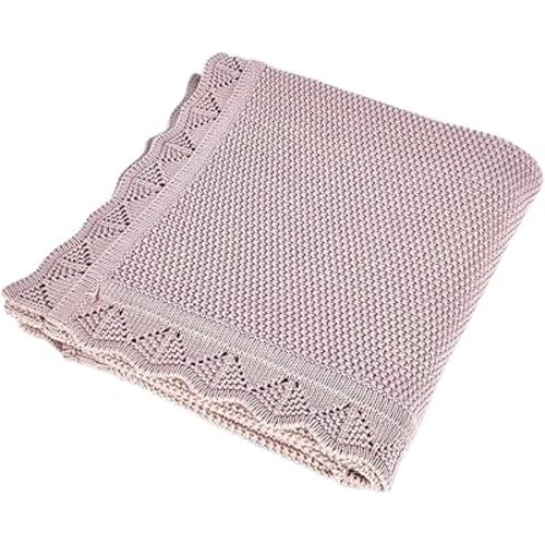 Cotton Baby Blanket Toddler Blankets Soft Warm Breathable Nursery Swaddling Blankets for Girls and Boys Receiving Blanket for Crib, Stroller, car31x40 inches (Dusty Rose)