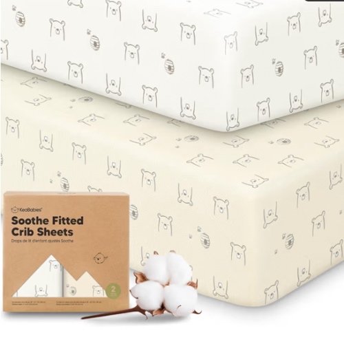 KeaBabies 2-Pack Organic Crib Sheets - 52x28 Fitted Crib Mattress Sheet Neutral, Breathable Jersey Cotton Cover for Baby Bed, Toddler Mattress, Soft & Cute Prints