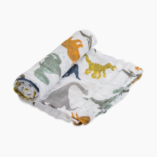 Little Unicorn Cotton Muslin Swaddle Blanket - Dinosaur Friends