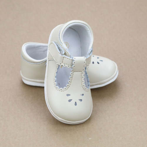 Angel Baby Girls T-Strap Scalloped Perforated Mary Jane – Petit Foot