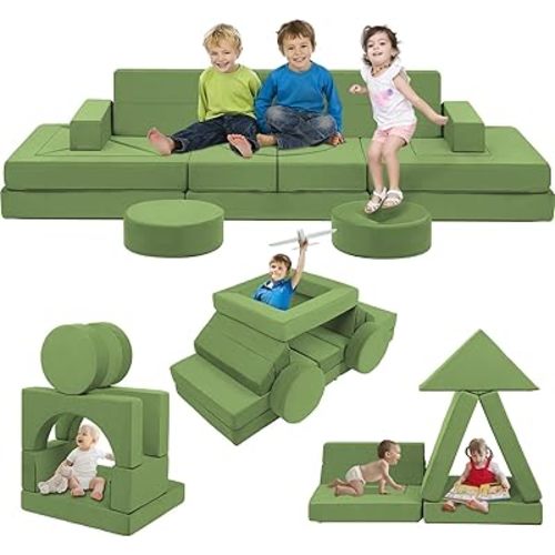 22Pcs Modular Kids Play Couch - Kids Couch for Playroom Bedroom Living Rooms Toddler Sofa for Inspiring Child Creativity,Children Convertible Foam Sofa