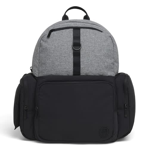 HUGGIES Unisex-adult Day Pack Diaper Backpack, Dark Grey Heather/Black, One Size