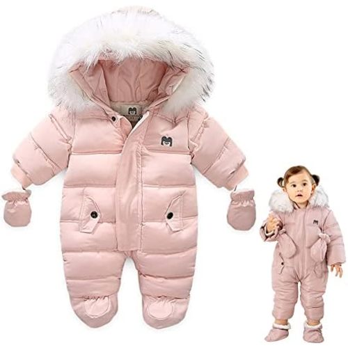 UVIPC Baby Winter Snowsuit Toddler Winter Suit Outwear Hooded Snow Outfit Footie Snow Suit for 3-24M