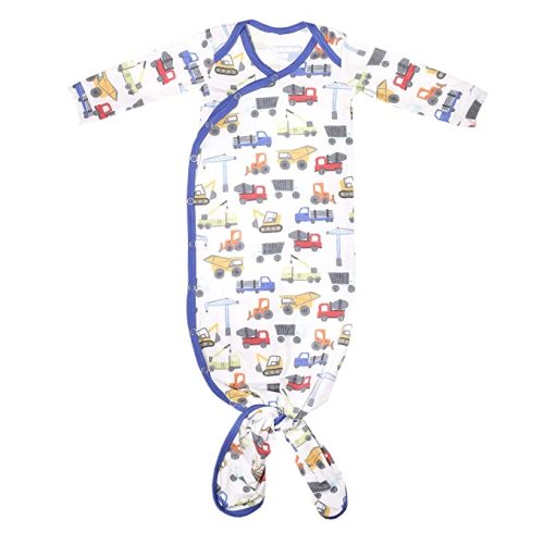 Copper Pearl Baby Gown - Knotted Newborn Sleepers for Baby Boy and Girl, Soft Stretchy Long Sleeve Infant Gowns with Bottom Tie and Hand Mittens, Perfect Hospital Coming Home Outfit (Diesel)