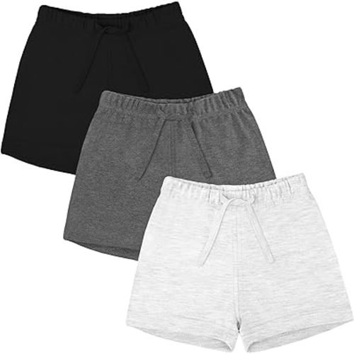 Ruisita 3 Pack Unisex Baby Toddler Cotton Shorts with Drawstring Baby Pull-on Solid Shorts Soft Clothes for Summer Daily
