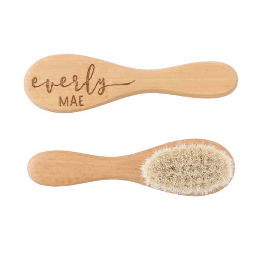 Personalized Wooden Baby Brush | Sweet Script