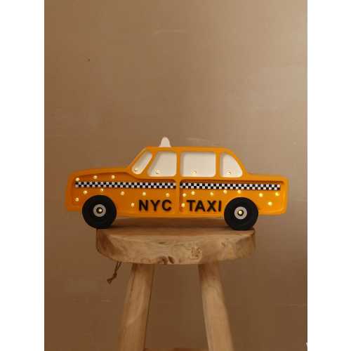 NYC Taxi Night Light Wooden Car Lamp for Boy’s Room Yellow Cab Urban Decor Gift for Car Lover New York City Room Decoration Pop Art Style