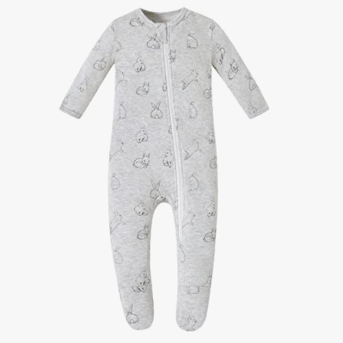 Owlivia Baby Footed Pajamas 0-18M, Organic Cotton Zip Sleeper, Long Sleeve