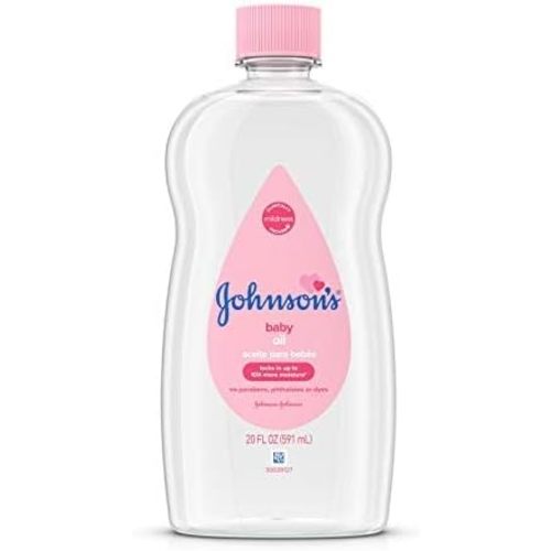 Johnson's Baby Oil, Pure Mineral Oil to help Prevent Moisture Loss for Baby, Kids & Adults, Gentle & Soothing Baby Massage Oil for Dry Skin Relief, Original Scent, Baby Essentials, 20 fl. oz
