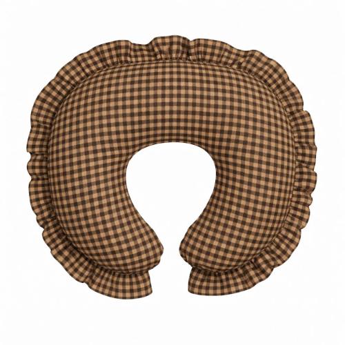 Brown Gingham Ruffle Nursing Pillow Cover Breastfeeding Pillow Cover for Baby Boys and Girls Baby Shower Gift Neutral Baby Pillow U Shape
