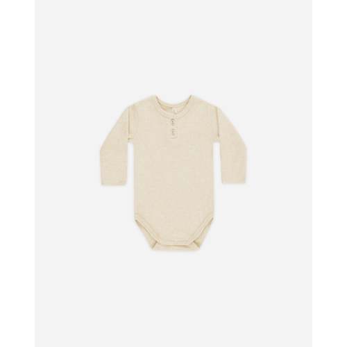 Ribbed Long Sleeve Onesie || Oatmeal – Quincy Mae