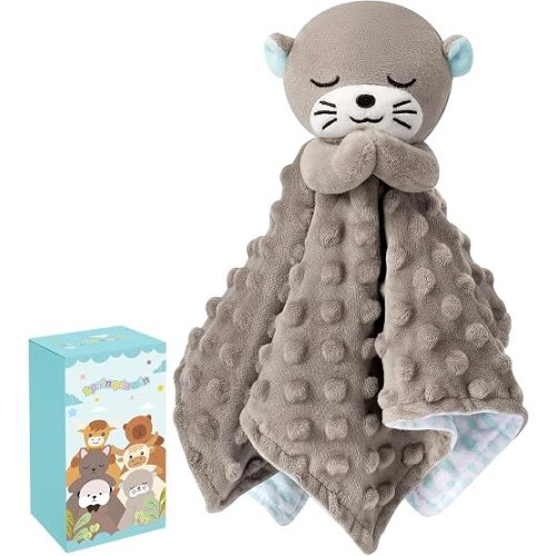 Loveys for Babies, Gray Prayer Otter Baby Security Blankets