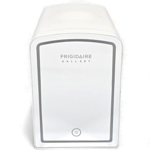 Frigidaire 9-Can or 6L Light Up Mini Fridge White, Retro Design, Includes 110v home power cord & 12V DC car adapter, 48-Watt - EFMIS209-WHITE (V2 model) (Renewed)