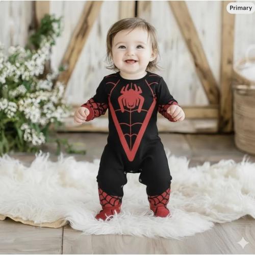 Spider-Man Baby Romper – Miles Morales Cosplay, Disney Halloween Costume