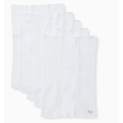 Bee Essentials Solid Organic Burp Cloths 5 Pack - Cloud