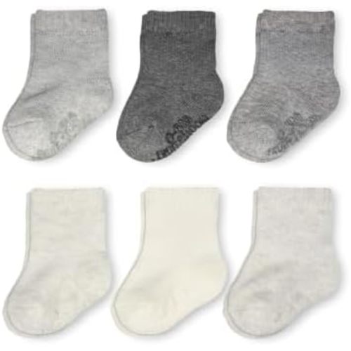 Fruit of the Loom All Weather Baby & Toddler Socks - Cotton Crew Socks with Grips for Boys, Girls and Unisex