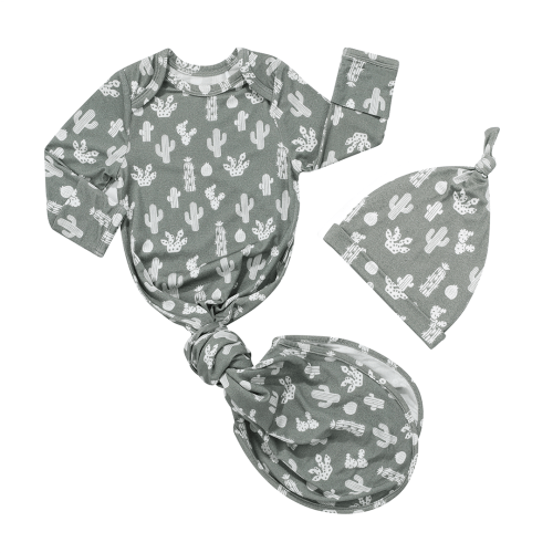 Stay Sharp Bamboo Newborn Gown and Hat Baby Gift Set