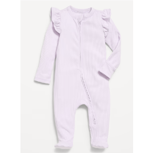 Ribbed 2-Way-Zip Sleep & Play Footed One-Piece for Baby