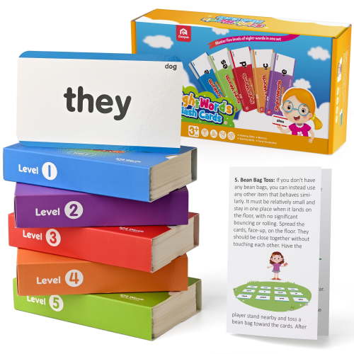 Coogam 520 Sight Words Learning Flash Cards, Educational Montessori Toy for 1-3 Years Old