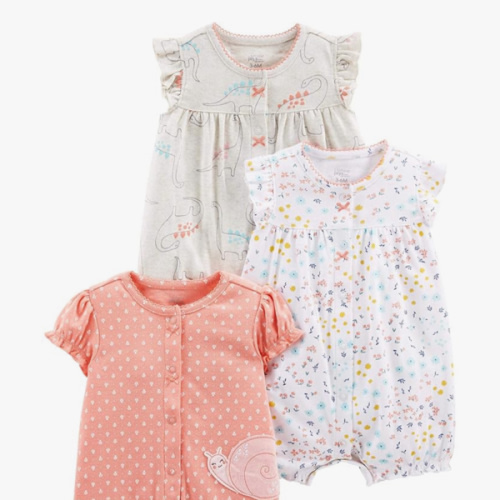 Simple Joys by Carter's baby-girls 3-pack Snap-up Rompers