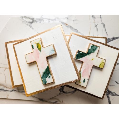 Hand-Crafted Watercolor Cross Block