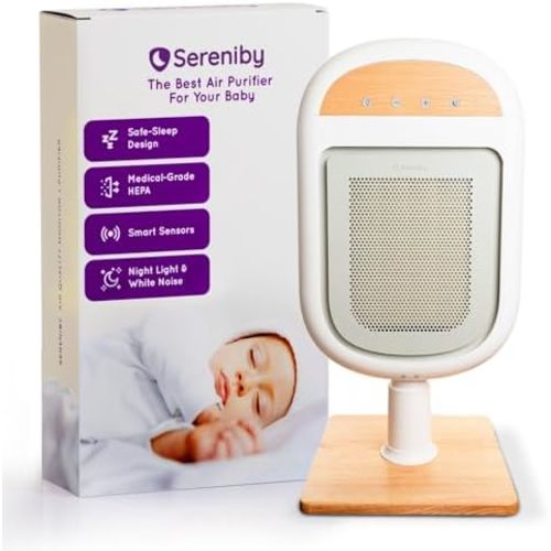 Air Purifier for Baby | Proprietary Safe-Sleep Design | Medical-Grade HEPA Filtration | Laser-Accurate Air Quality & Temp Sensors | Smart Parent-Approved Features