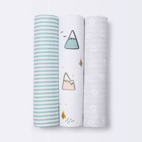Muslin Swaddle Blankets Adventure - Cloud Island™ Blue 3pk