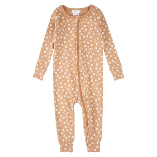 Floral Cotton Rib Fitted One-Piece Pajamas