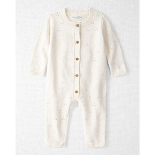 Baby Girl Organic Cotton Sweater Knit Pointelle Jumpsuit - Little Planet | Carter's