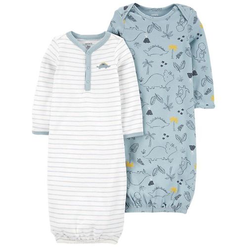 carter's® Newborn 2-Pack Dino/Striped Sleeper Gownscarter's®  - 3 Months 2-Pack Dino/Striped Sleeper Gownscarter's® Newborn 2-Pack Dino/Striped Sleeper Gownscarter's®