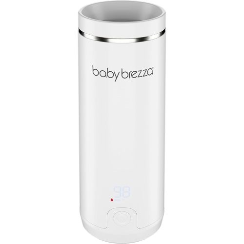 Baby Brezza Portable Warmer – 3X Faster Baby Bottle Warming - Travel Breastmilk and Formula Warmer - Safe, Even Heating - Up to 9oz - No Adapters, White
