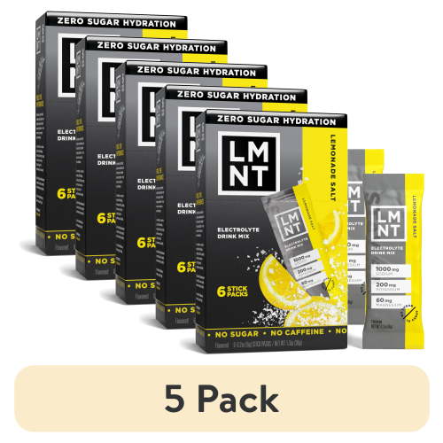 (5 pack) LMNT Zero Sugar Electrolyte Drink Mix - Lemonade - 6 Count