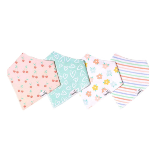 Copper Pearl Printed Bandana Bib Set - Cheery