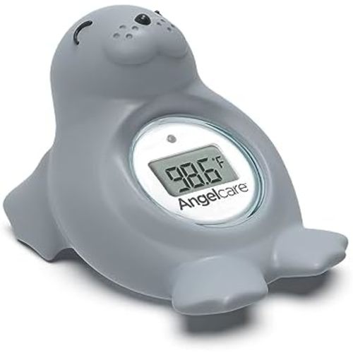 Angelcare Baby Bath & Room Thermometer - Happy Seal, Grey, BT-01-SEAL-US