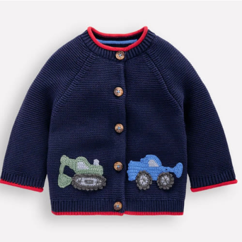 Cotton Logo Cardigan-College Navy Construction | Boden USA