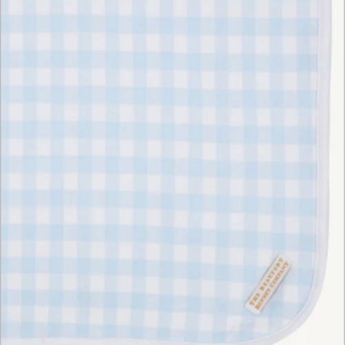 Baby Buggy Blanket - Buckhead Blue Gingham with Worth Avenue White