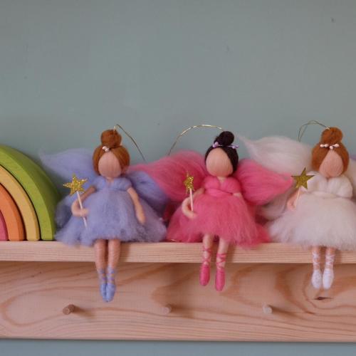 Fairy tale nursery mobile, Needle felt fairy doll,Gift for baby girl