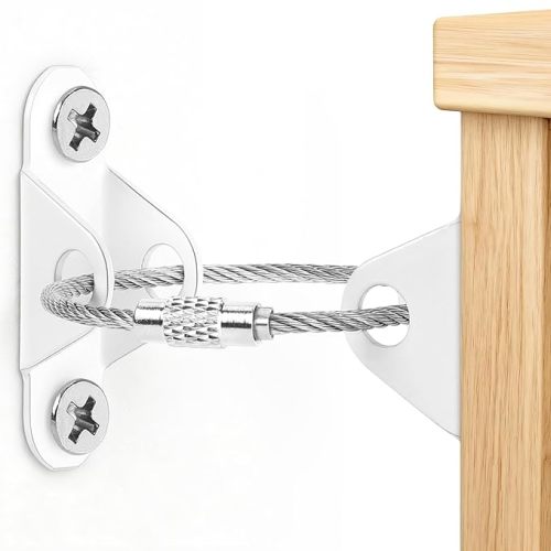 6-Pack Furniture Anchors for Baby Proofing, Anti Tip Straps Safety Kit to Prevent Dresser, Bookshelf, Cabinet from Tipping Over for Child & Pet Safety (White)