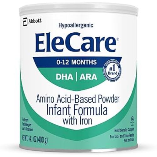 EleCare Hypoallergenic Amino Acid-Based Infant Formula, Complete Nutrition for Food Allergies and GI Conditions, Amino Acid-Based Baby Formula Powder, 14.1-oz Can